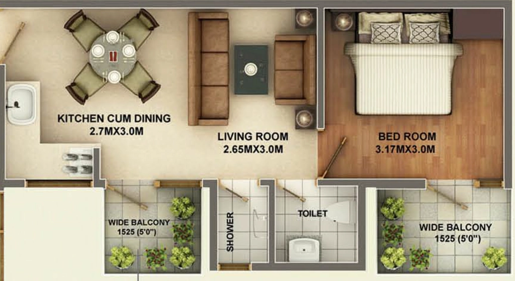 1 BHK Flat in Ramsons Kshitij in Sector 95, Gurgaon - Image 924064