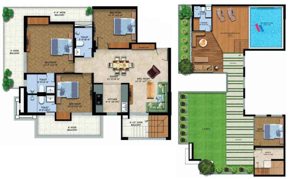 3 BHK Penthouse in Doon Capital Royal Casa in GMS Road, Dehradun - Image 924061