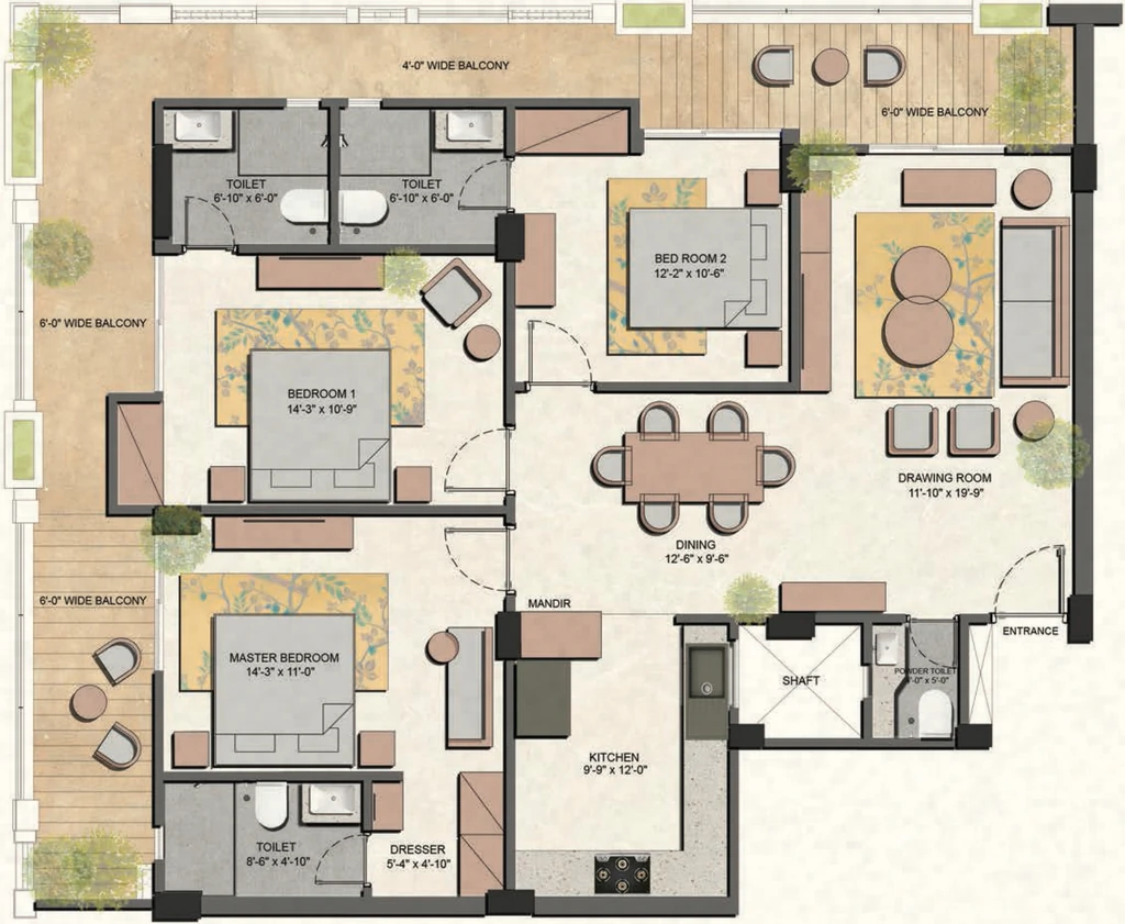 3 BHK Flat in Elevate Vanya in Rajpur Road, Dehradun - Image 924066