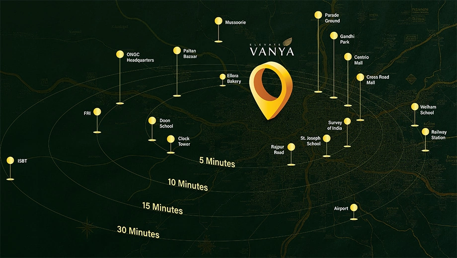 Location of Elevate Vanya in Rajpur Road, Dehradun - Image 416905