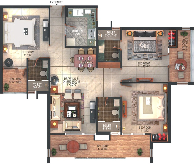 3 BHK Flat in Suachin Infinity Greens in Malsi, Dehradun - Image 924075