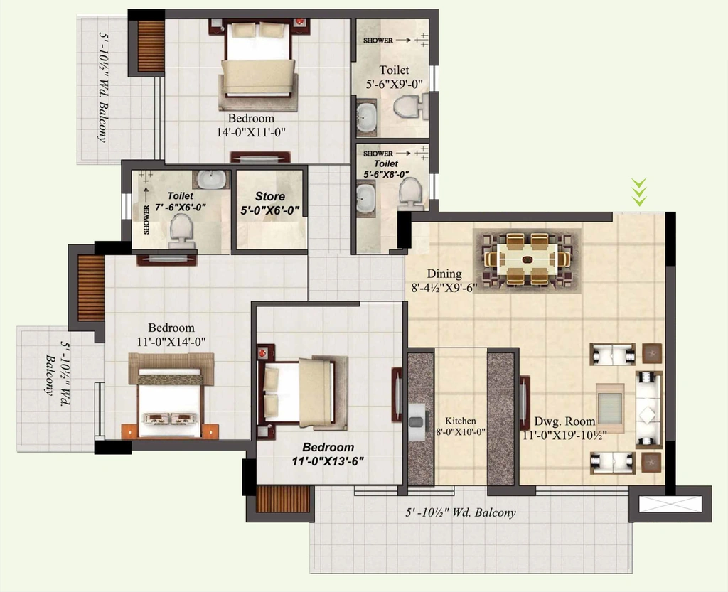3 BHK Flat in Mahalaxmi Lord Krishna Crest in null, Dehradun - Image 924097