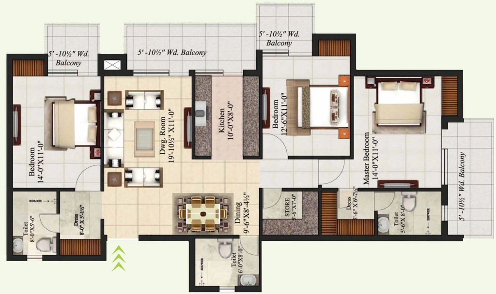 3 BHK Flat in Mahalaxmi Lord Krishna Crest in null, Dehradun - Image 924098