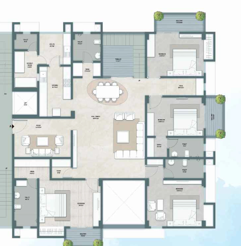 4 BHK Flat in Trinity Atmos in Beltola, Guwahati - Image 924100