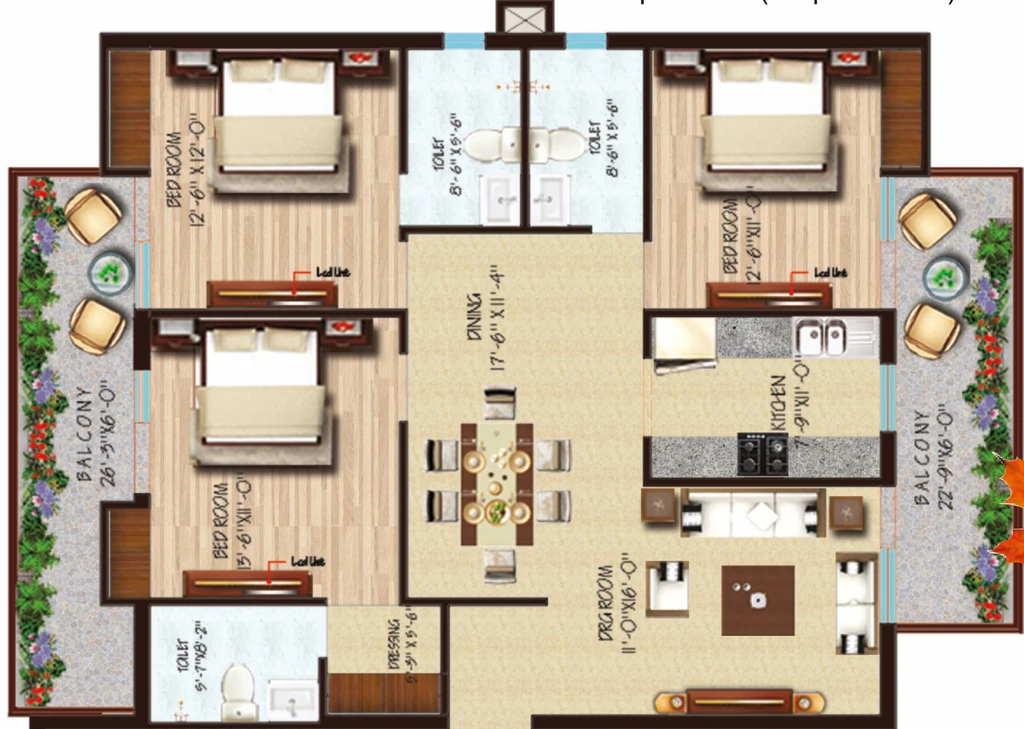 3 BHK Flat in Mahalaxmi Lord Krishna Greens in null, Dehradun - Image 924103