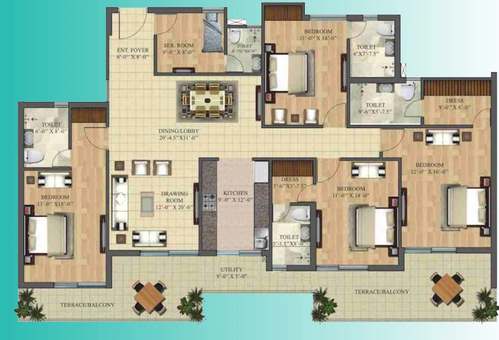 4 BHK Flat in Mahalaxmi Lord Krishna Terraces in null, Dehradun - Image 924104