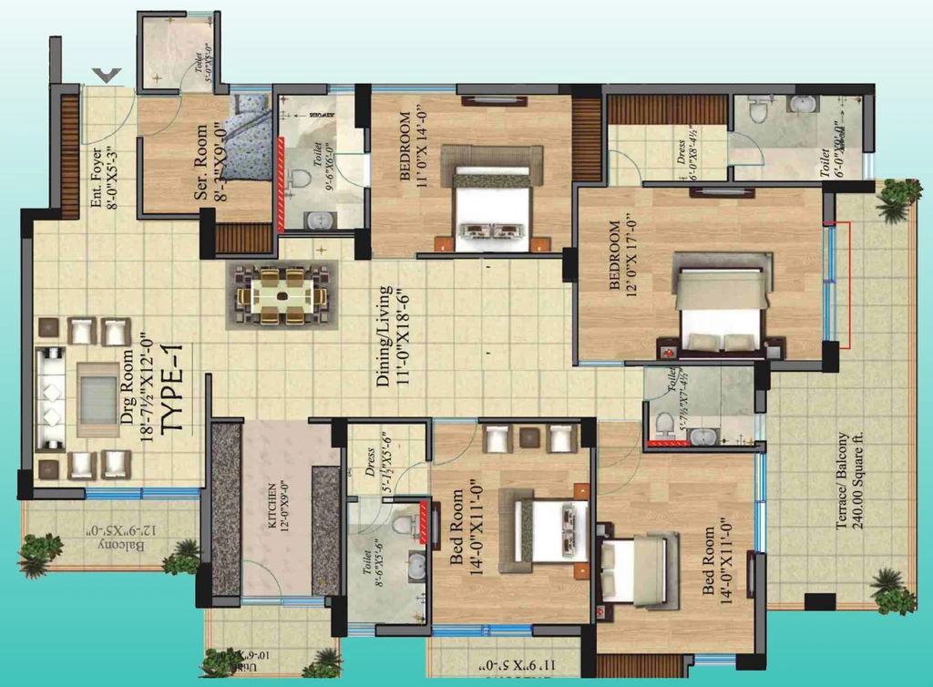 4 BHK Flat in Mahalaxmi Lord Krishna Terraces in null, Dehradun - Image 924105