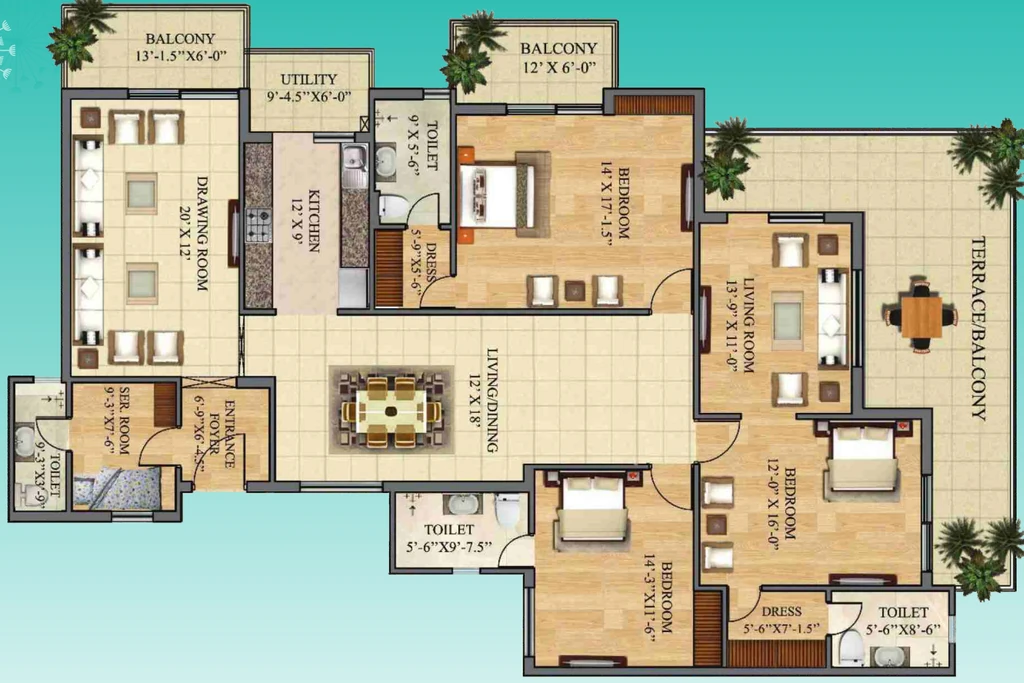 4 BHK Flat in Mahalaxmi Lord Krishna Terraces in null, Dehradun - Image 924108