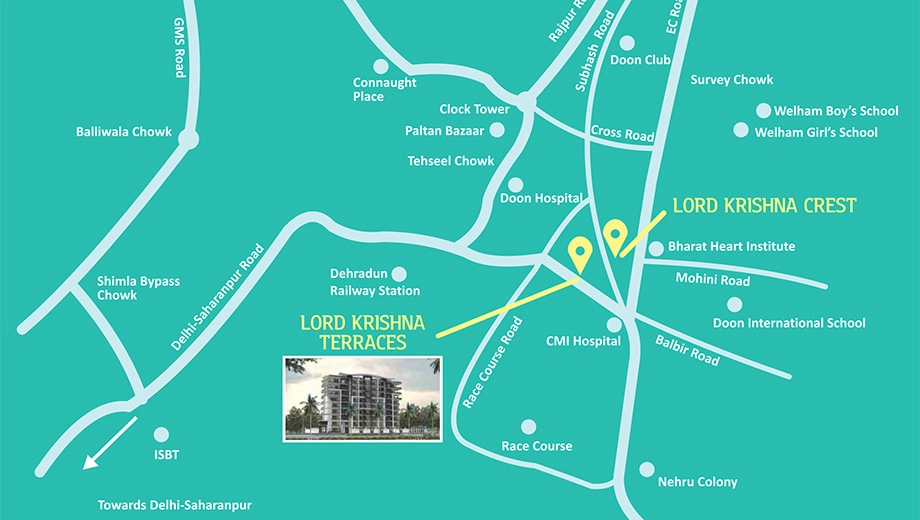 Location of Mahalaxmi Lord Krishna Terraces in null, Dehradun - Image 416995