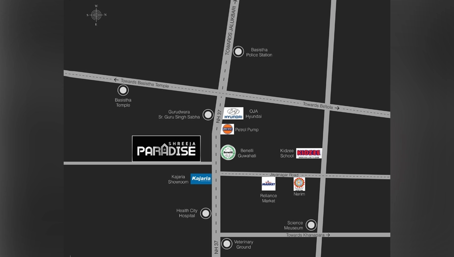 Location of Shreeja Paradise in Beltola, Guwahati - Image 417047