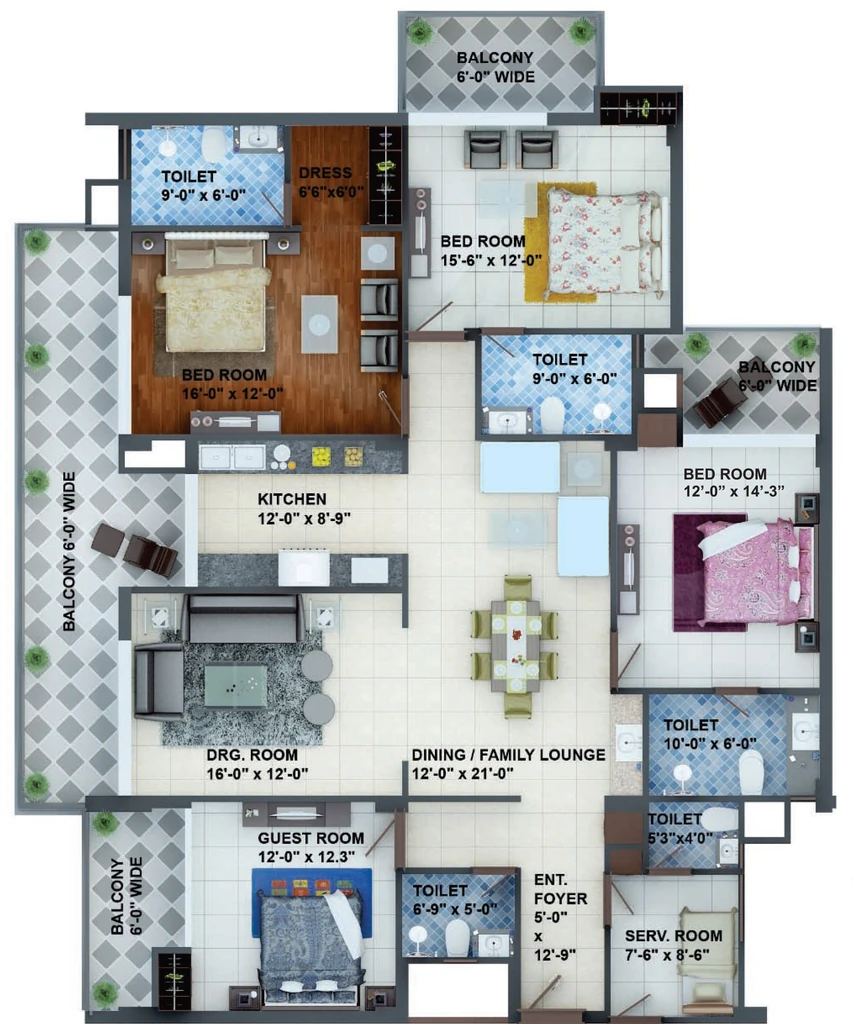 4 BHK Flat in Adarsh Panache Heights in Sahastradhara Road, Dehradun - Image 924111