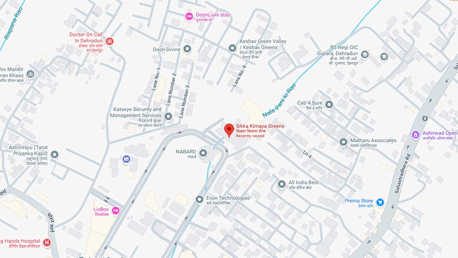 Location of Sikka Kimaya Greens in Sahastradhara Road, Dehradun - Image 417026