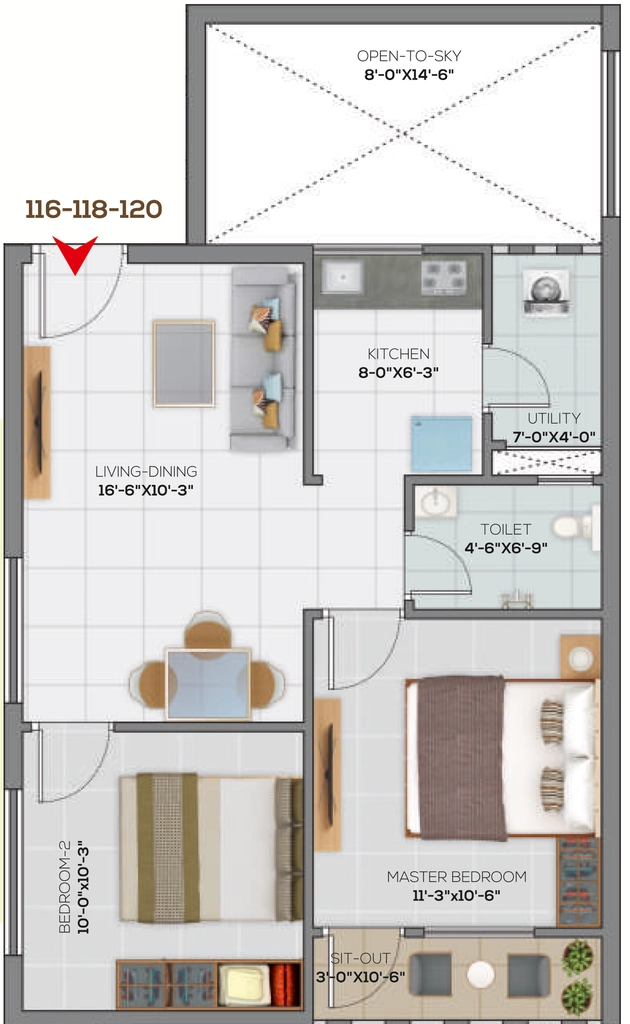 2 BHK Flat in R3 Ananda Lahari in null, Vijayawada - Image 924139