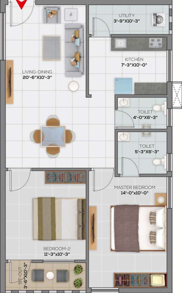 2 BHK Flat in R3 Ananda Lahari in null, Vijayawada - Image 924141