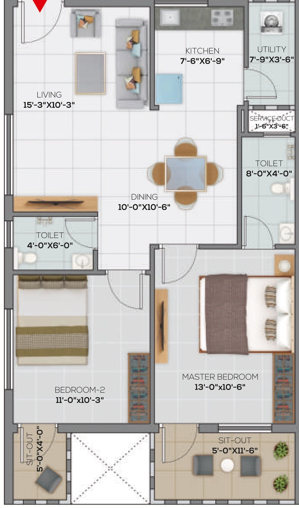 2 BHK Flat in R3 Ananda Lahari in null, Vijayawada - Image 924142