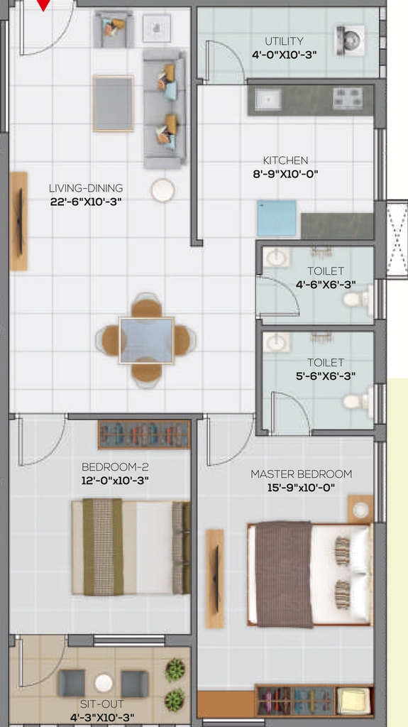 2 BHK Flat in R3 Ananda Lahari in null, Vijayawada - Image 924143
