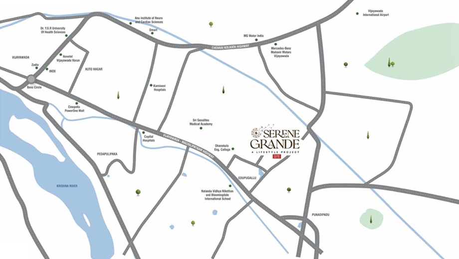 Location of Avenue Serene Grande in null, Vijayawada - Image 417097