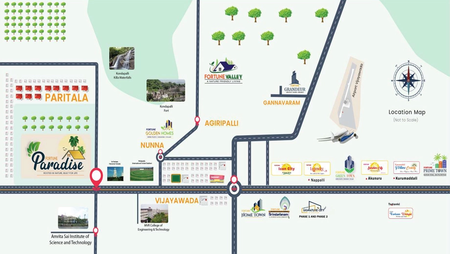 Location of Harivillu Fortune Paradise in Tadepalli, Vijayawada - Image 417110