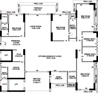 4 BHK Flat in Aishwaryam Gardens in Mavdi, Rajkot - Image 924159