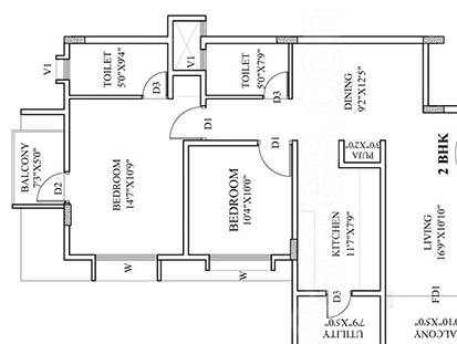 2 BHK Flat in Foundations Pearl in Yadavagiri, Mysore - Image 924156