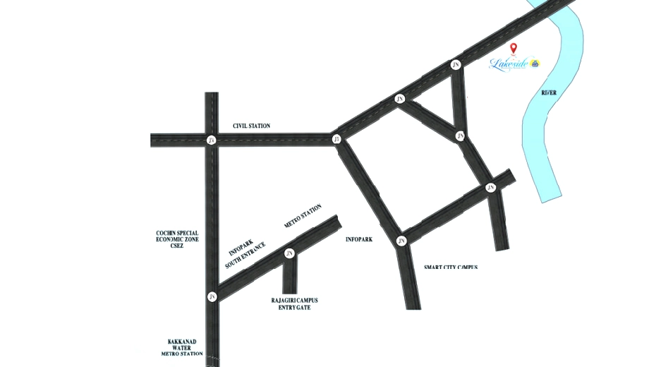 Location of Confident Lakeside in Kakkanad, Kochi - Image 417148