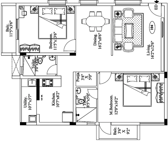 2 BHK Flat in Foundations Silicon in Vijayanagar, Mysore - Image 924163