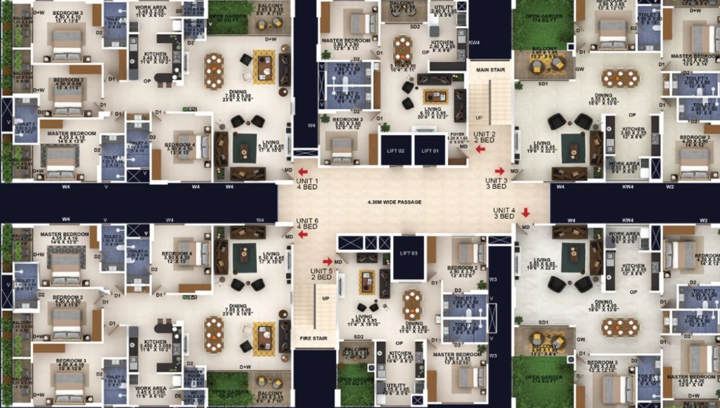 Floor Plan of Confident Legacy in Vennala, Kochi - Image 417199
