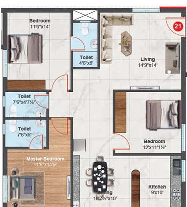 3 BHK Flat in PVR Grand in null, Vijayawada - Image 924182