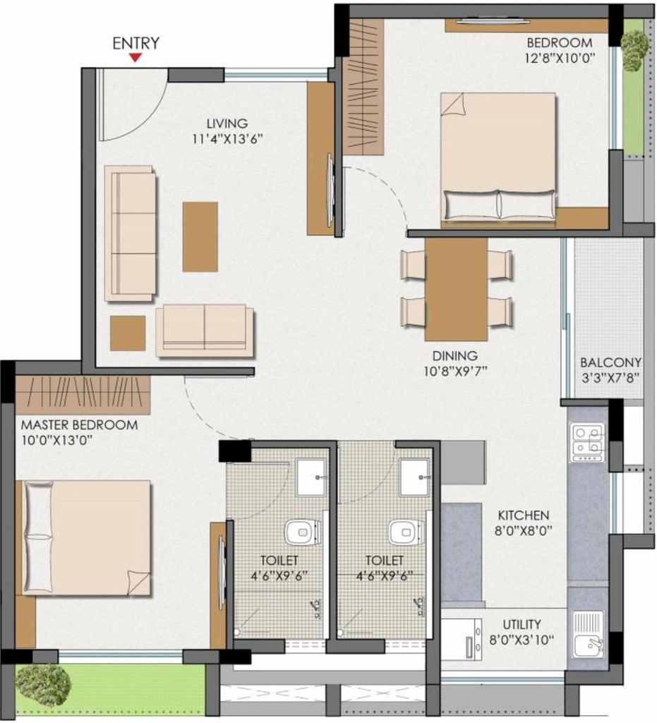 2 BHK Flat in Oxygen Courtyard in null, Mysore - Image 924185