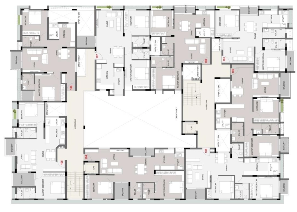 Floor Plan of Oxygen Courtyard in null, Mysore - Image 417215