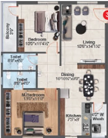 2 BHK Flat in Sai Iconic Towers in Kanuru, Vijayawada - Image 924191