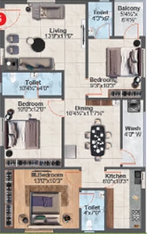 3 BHK Flat in Sai Iconic Towers in Kanuru, Vijayawada - Image 924192
