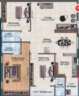 3 BHK Flat in Sai Iconic Towers in Kanuru, Vijayawada - Image 924194