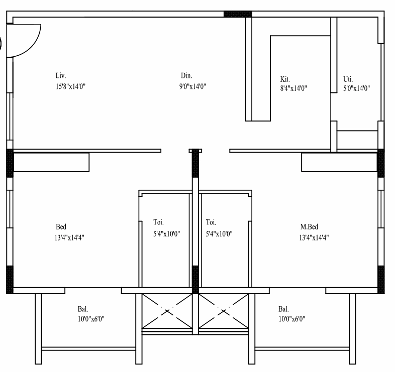 2 BHK Flat in Paramount Boulevard in Vijayanagar, Mysore - Image 924189