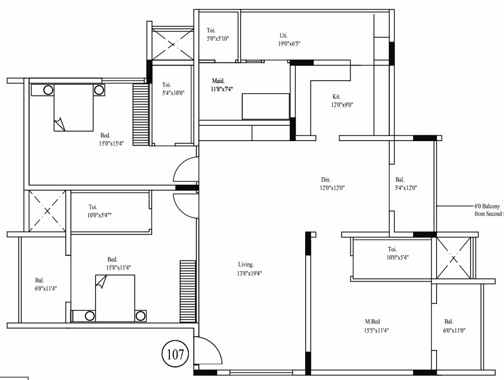 3 BHK Flat in Paramount Boulevard in Vijayanagar, Mysore - Image 924190