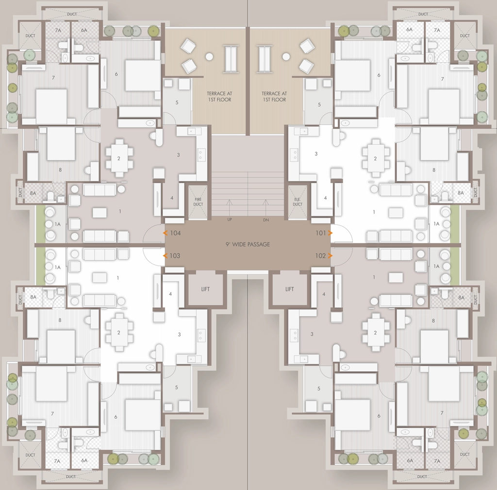 Floor Plan of Nayan Gol Twins Apartment in Mavdi, Rajkot - Image 417300