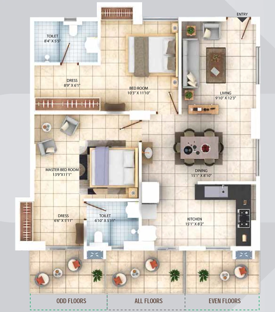 2 BHK Flat in Ridhi Sidhi Residency in Beltola, Guwahati - Image 924386