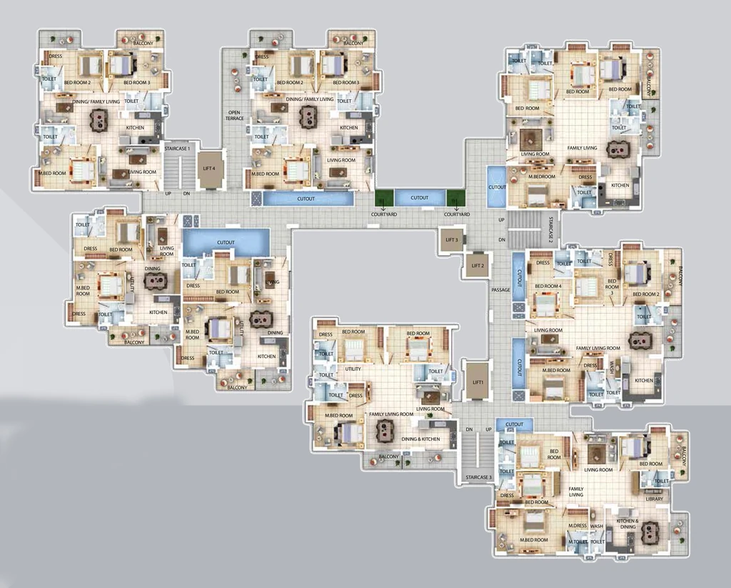 Floor Plan of Ridhi Sidhi Residency in Beltola, Guwahati - Image 417809