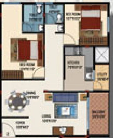 2 BHK Flat in Prithvi Castles in Siddhartha Layout, Mysore - Image 924217