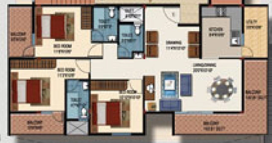3 BHK Flat in Prithvi Castles in Siddhartha Layout, Mysore - Image 924218