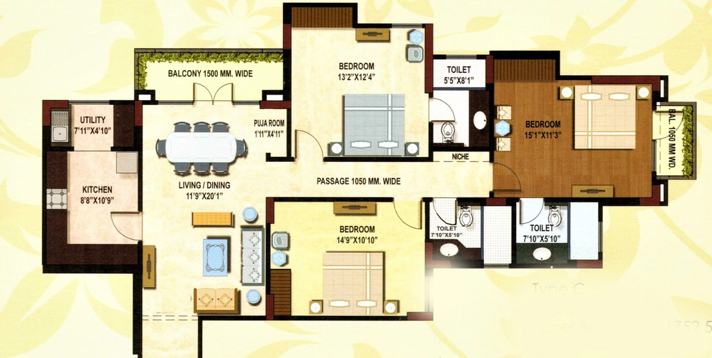 3 BHK Flat in Ridhi Sidhi Height in Beltola, Guwahati - Image 924380