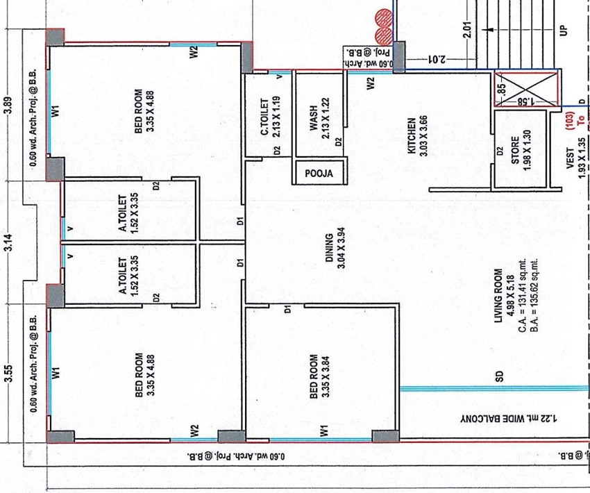 3 BHK Flat in Nilkanth Skycity Avenue in Althan, Surat - Image 924222