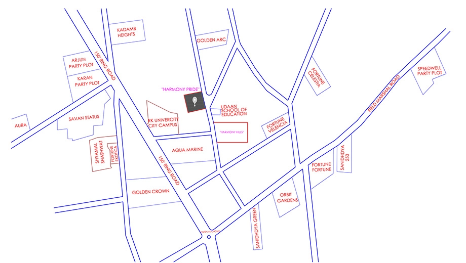 Location of Harvin Harmony Pride in null, Rajkot - Image 417344