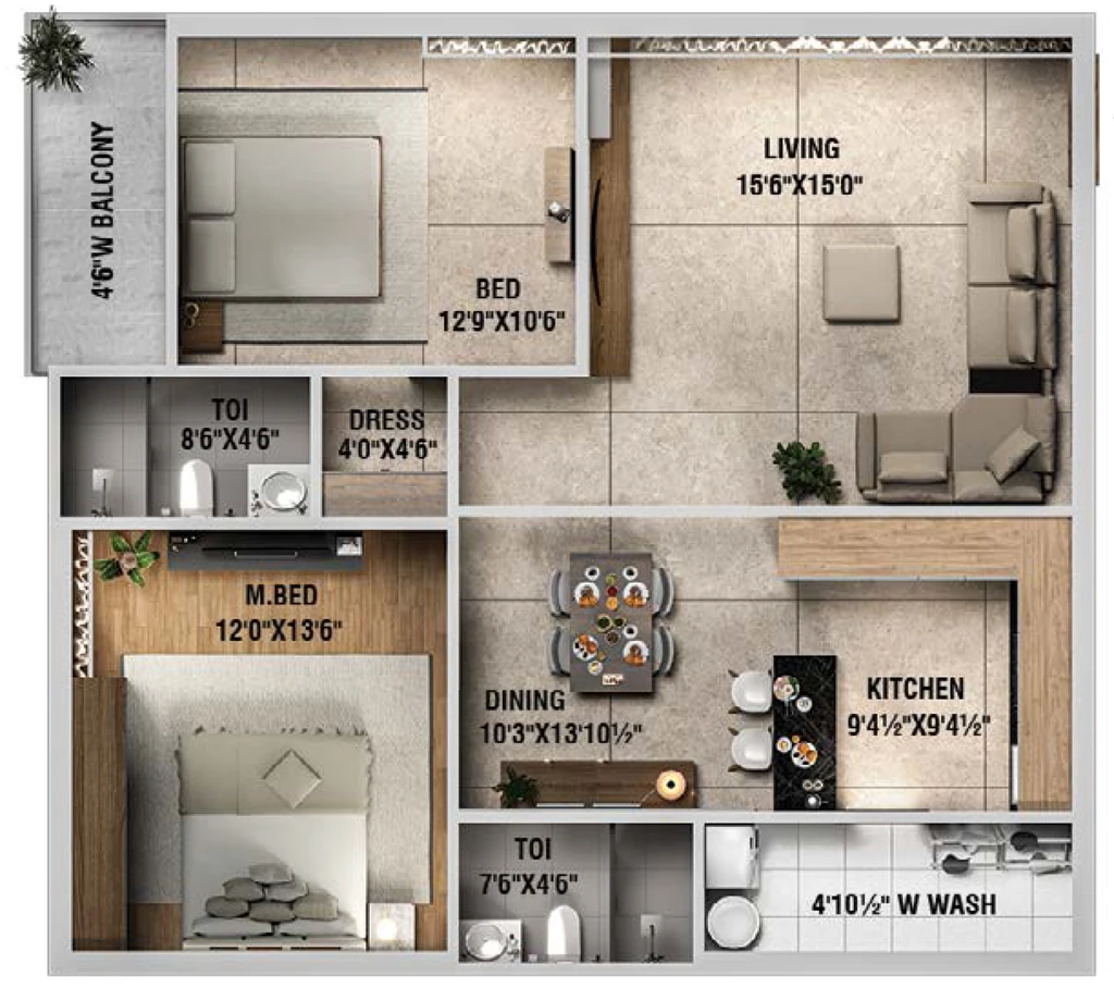 2 BHK Flat in Vasishta Vaishno Vihari in Poranki, Vijayawada - Image 924228