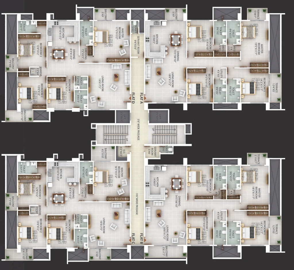Floor Plan of Ramindri Sapphire Tower in Beltola, Guwahati - Image 417788