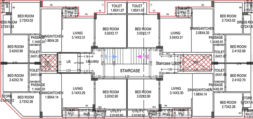 Floor Plan of Savaliya Hiva Apartment in null, Rajkot - Image 417357