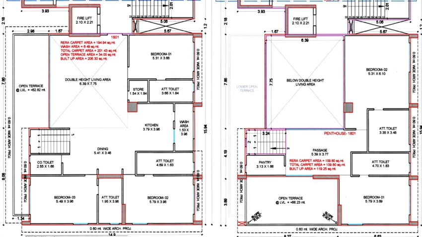 5 BHK Penthouse in RNG Skyworld in Adajan, Surat - Image 924234