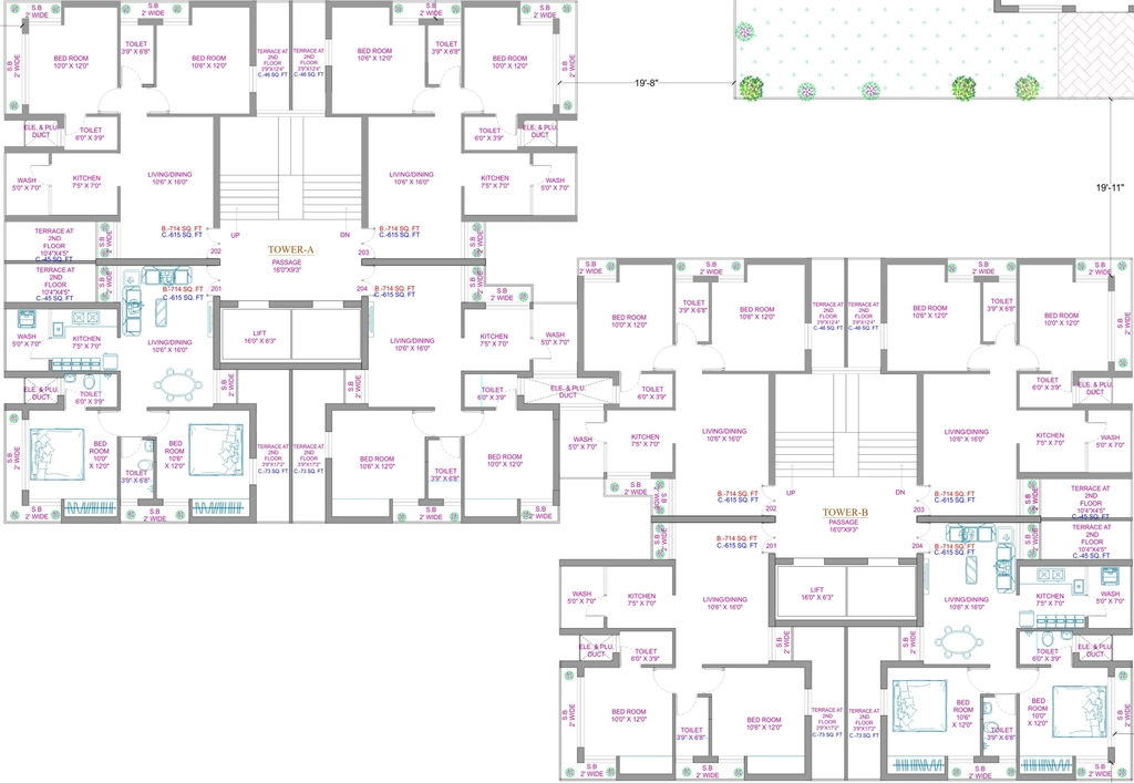 Floor Plan of Kasumbi Elegance in Gondal Road, Rajkot - Image 417504
