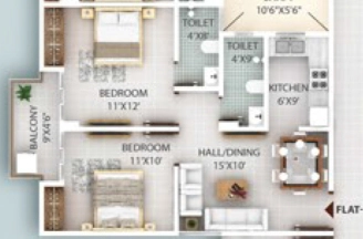 2 BHK Flat in Radiant Tower in Nalapara, Guwahati - Image 924363