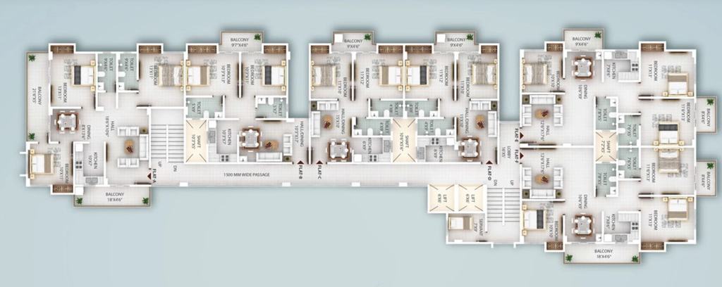 Floor Plan of Radiant Tower in Nalapara, Guwahati - Image 417758